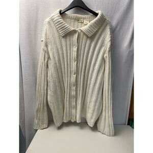Vintage Bobbie Brooks size 26/28 sweater button up off white womens